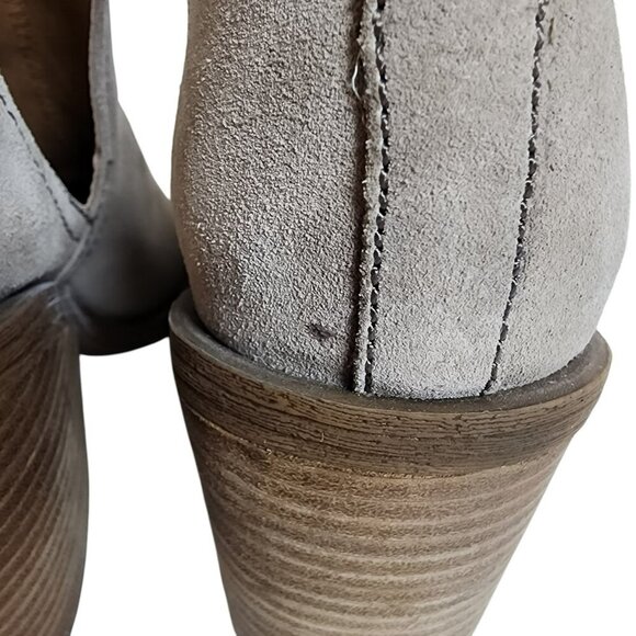 Steve Madden Sharini Taupe Suede‎ Cutout Booties 9M 3” Block Heel Ankle Boots - Picture 6 of 11